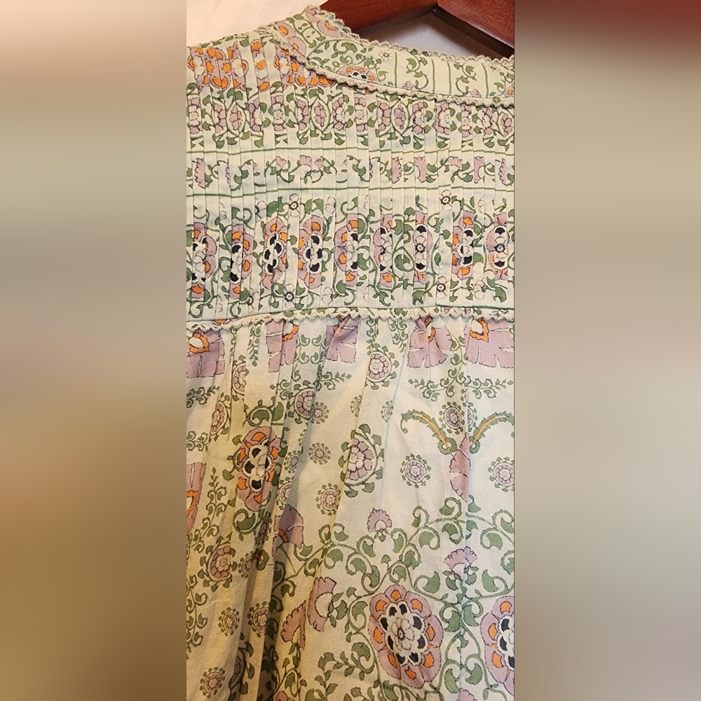 Joie Pleated Floral Mini Challensia Dress in Shale Green Multi, Size M NWT‎ - Picture 4 of 9